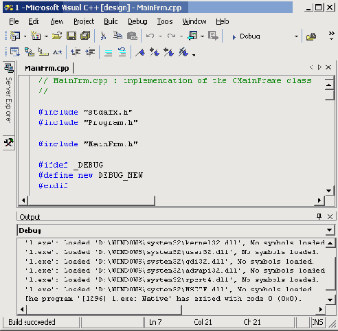 Начало работы с Visual Studio.Net