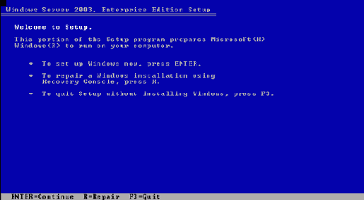  Recovery Console   Windows Server 2003 Setup
